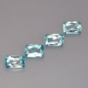 أحجار زركون أزرق طبيعية، قص الزمرد، قليلا جدا، وزنها  قيراط