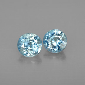 زركون طبيعي بلون أزرق، وزن ‎‎ قيراط، شكل دائري، مقاس ‎5.35‎ مم