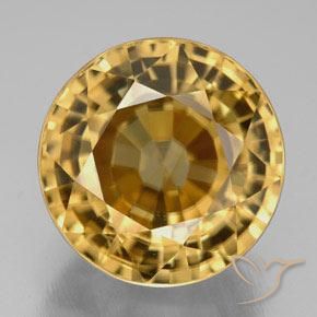 21.78ct طبيعي ذهبى فاتح-متوسط زركون, دائري, IF