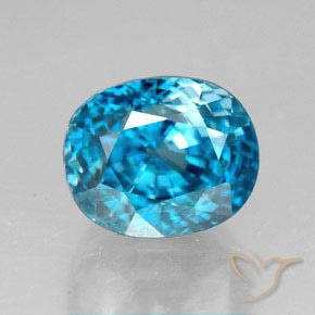 6.82ct طبيعي أزرق زركون, بيضوي, VVS