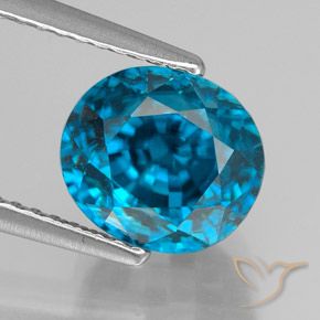 5.46ct طبيعي أزرق كهربائى زركون, بيضوي, VVS