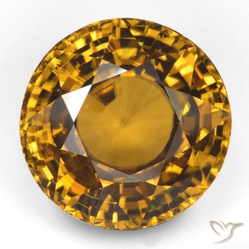 47.19ct طبيعي ذهبى متوسط زركون, دائري, VVS