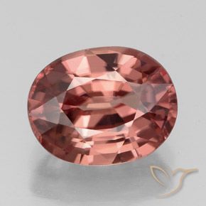 3.16ct طبيعي وردى غامق زركون, بيضوي, VVS