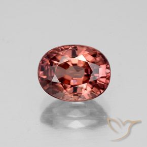 3.29ct طبيعي أحمر قرمزى باهت زركون, بيضوي, قليلا جدا