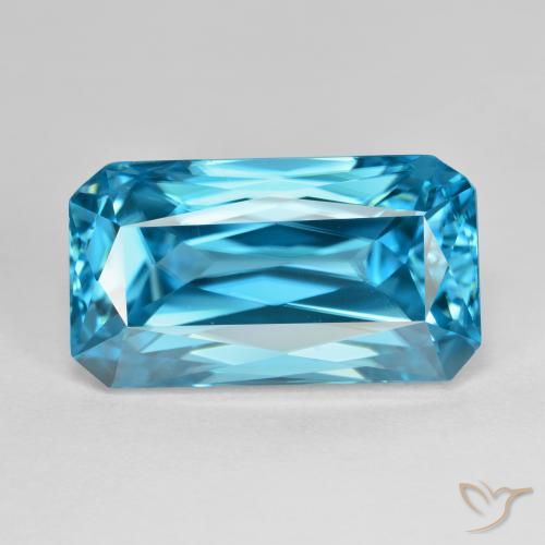 16.80ct طبيعي أزرق كهربائى زركون, قص الزمرد, VVS-VS
