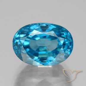 9.25ct طبيعي أزرق زركون, بيضوي, قليلا جدا
