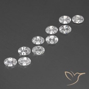 أحجار زركون أبيض طبيعية، بيضوي، VVS-VS، وزنها 6.99 قيراط