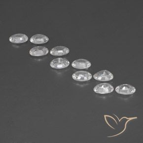 أحجار زركون أبيض طبيعية، بيضوي، VVS-VS، وزنها 6.99 قيراط