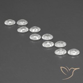 أحجار زركون أبيض طبيعية، بيضوي، VVS-VS، وزنها 7.33 قيراط