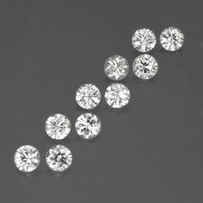 أحجار زركون أبيض طبيعية، قصة دائرى، VVS-VS، وزنها  قيراط