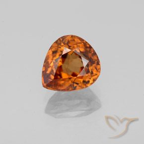 2.08ct طبيعي برتقالى داكن-متوسط زركون, شكل الكمثرى, قليلا جدا