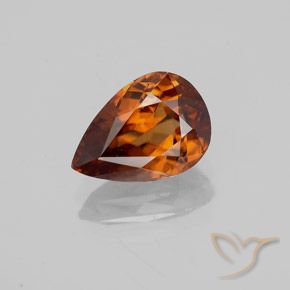 2.05ct طبيعي برتقالى غامق زركون, شكل الكمثرى, VVS