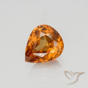 1.36ct طبيعي بنى برتقالى زركون, شكل الكمثرى, VVS