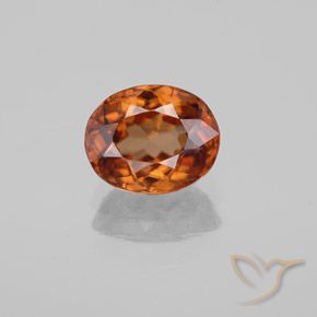 2.22ct طبيعي برتقالى داكن-متوسط زركون, بيضوي, VVS