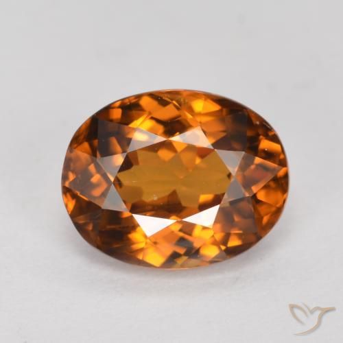 1.66ct طبيعي برتقالى ترابى زركون, بيضوي, VVS-VS