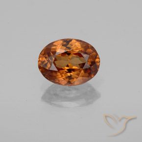 1.98ct طبيعي برتقالى غامق زركون, بيضوي, VVS