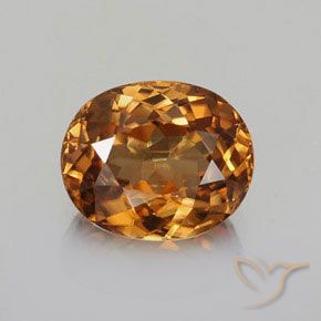 2.13ct طبيعي برتقالى صدأ زركون, بيضوي, قليلا جدا