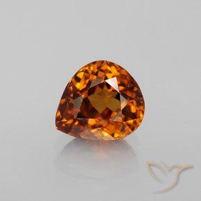 1.90ct طبيعي برتقالى متوسط زركون, شكل الكمثرى, قليلا جدا