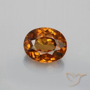 1.46ct طبيعي برتقالى بنى غامق زركون, بيضوي, VVS