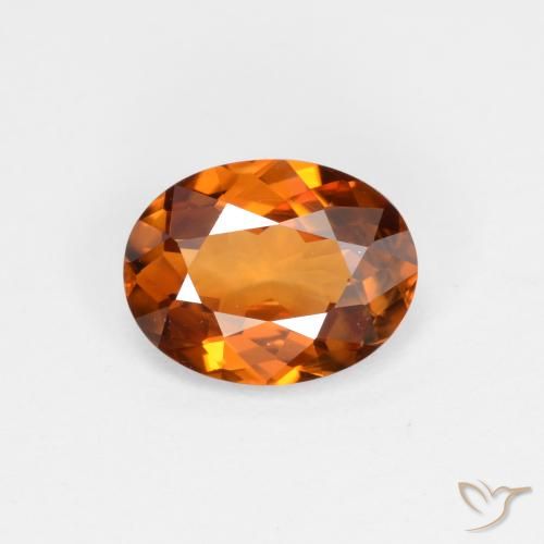 1.48ct طبيعي برتقالى ترابى زركون, بيضوي, VVS