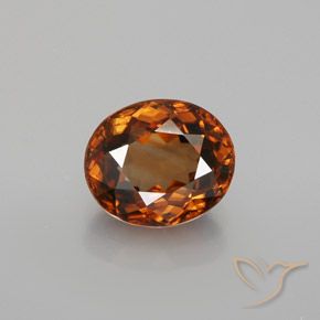 2.21ct طبيعي برتقالى غامق زركون, بيضوي, VVS