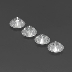 أحجار زركون أبيض طبيعية، قصة دائرى، VVS-VS، وزنها  قيراط