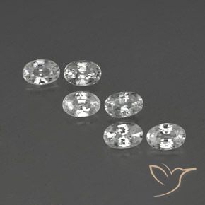 4.63ctw طبيعي أبيض زركون, بيضوي, VVS-VS