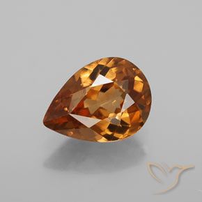 1.40ct طبيعي برتقالى داكن-متوسط زركون, شكل الكمثرى, VVS