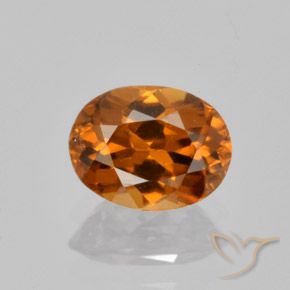 1.53ct طبيعي برتقالى غامق زركون, بيضوي, VVS