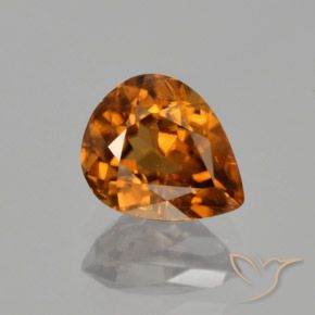 1.79ct طبيعي برتقالى داكن-متوسط زركون, شكل الكمثرى, VVS-VS