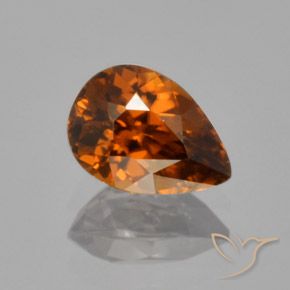1.87ct طبيعي برتقالى بنى غامق زركون, شكل الكمثرى, VVS