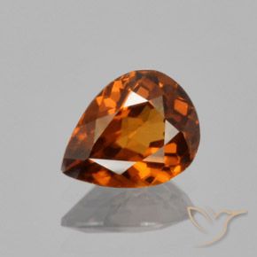 1.43ct طبيعي برتقالى بنى غامق زركون, شكل الكمثرى, VVS