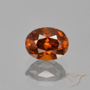 1.22ct طبيعي برتقالى محمر زركون, بيضوي, VVS