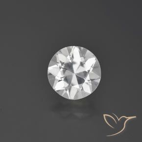 1.60ct طبيعي أبيض زركون, دائري, VVS