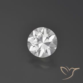 زركون أبيض طبيعي، دائري، 1.60 قيراط، VVS