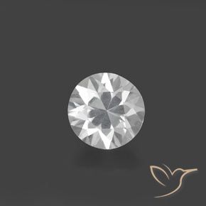 1.55ct طبيعي أبيض زركون, دائري, VVS-VS