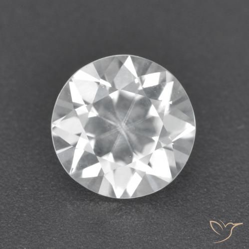 1.61ct طبيعي أبيض زركون, دائري, VVS-VS