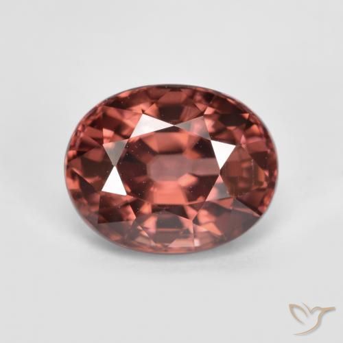 2.92ct طبيعي أحمر داكن-متوسط زركون, بيضوي, قليلا جدا, Photo A