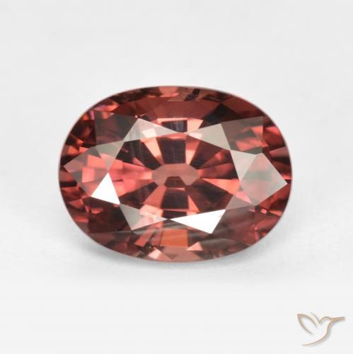 2.96ct طبيعي أحمر ميرلو زركون, بيضوي, قليلا جدا