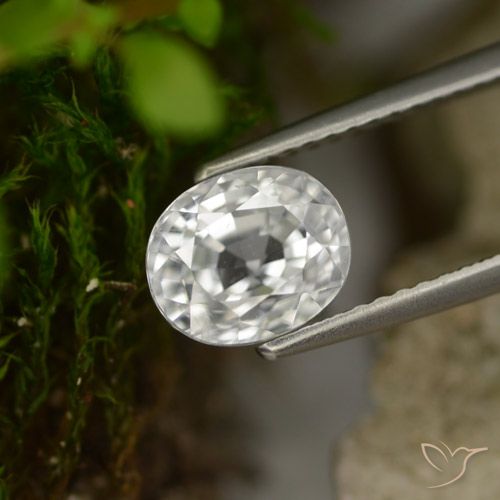 3.16ct طبيعي أبيض دافئ زركون, بيضوي, قليلا جدا
