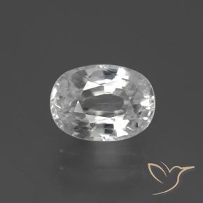 3.04ct طبيعي أبيض زركون, بيضوي, VVS