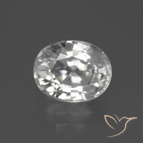 3.00ct طبيعي أبيض زركون, بيضوي, قليلا جدا
