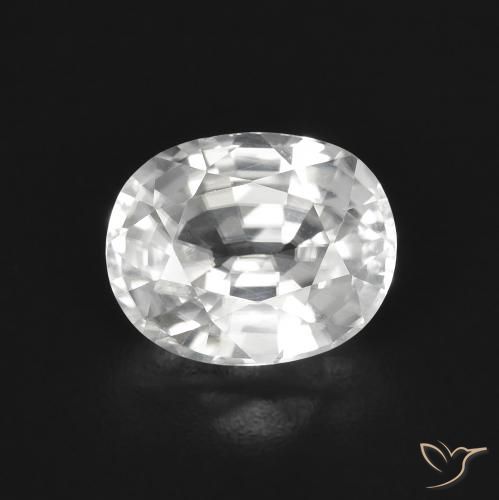 3.04ct طبيعي أبيض زركون, بيضوي, VVS-VS