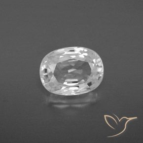 3.35ct طبيعي أبيض زركون, بيضوي, VVS-VS