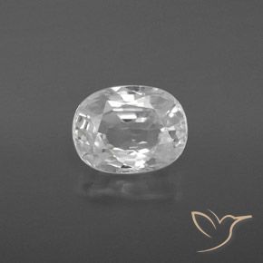3.12ct طبيعي أبيض زركون, بيضوي, VVS-VS