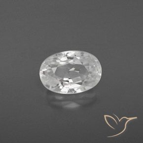 2.95ct طبيعي أبيض زركون, بيضوي, VVS