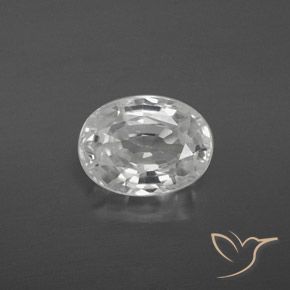 3.21ct طبيعي أبيض زركون, بيضوي, قليلا جدا