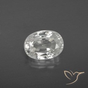 3.27ct طبيعي أبيض زركون, بيضوي, VVS-VS
