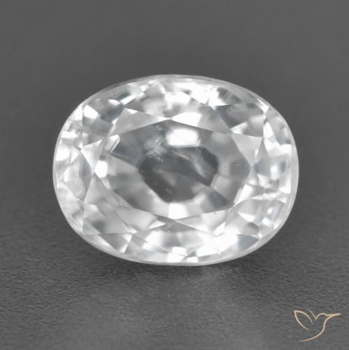3.28ct طبيعي أبيض زركون, بيضوي, قليلا جدا