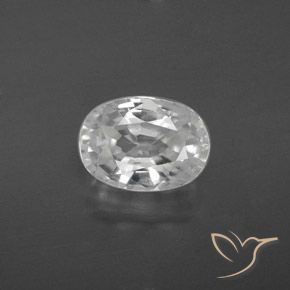 3.23ct طبيعي أبيض زركون, بيضوي, قليلا جدا